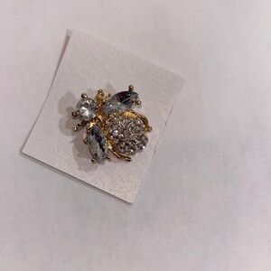 Fashion Jewelry Gold and Silver Crystal Bee Brooch
